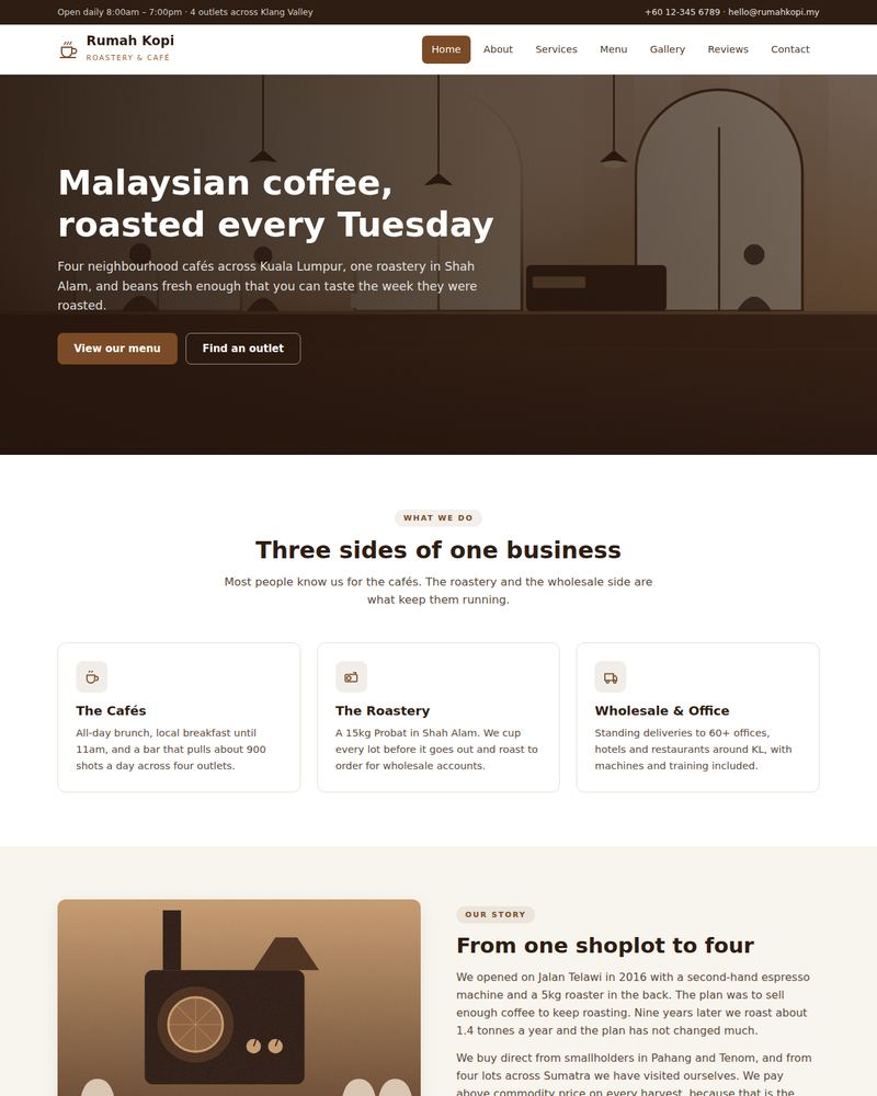 Preview of the Business Website build